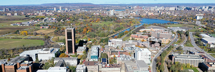 Aerial view of the Carleton University campus