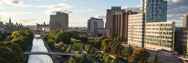 Aerial view of the University of Ottawa campus