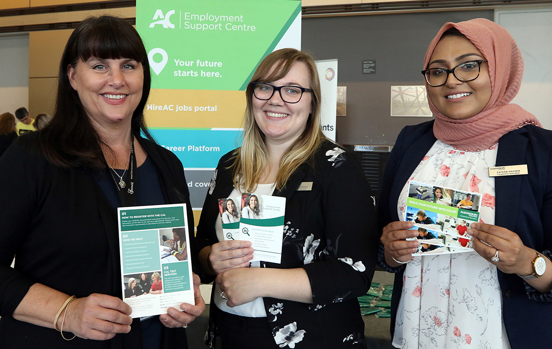 Algonquin College representatives are on-hand to assist students at the PSC Pathways to Employment event.